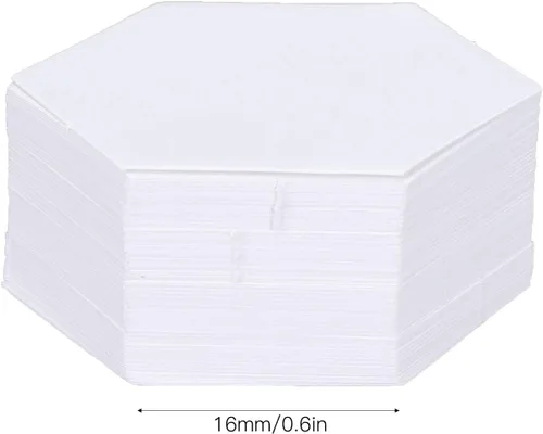 Miniatura 4 de 100 unidades de papel de pedazo, formas de pedazos de papel hexagonales, plantillas de acolchado, formas hexagonales de papel (0.630 in)