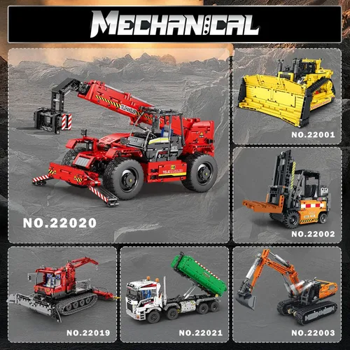 Miniatura 6 de Reobrix Juego de Bloques de Construcción de Brazo Telescópico con Motor, Modelo Mecánico de Grúa RC, Juego de Camión de Hormigonera de Control