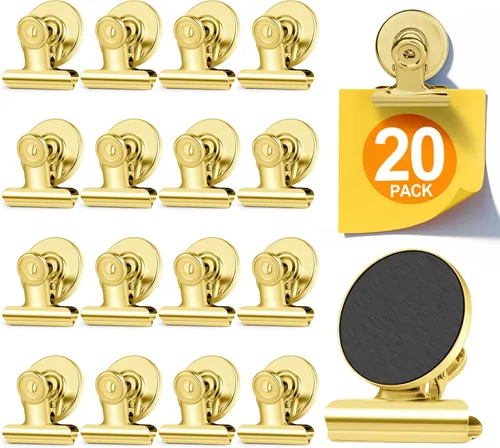 Miniatura 10 de 20 unidades de clips magnéticos, imanes para nevera, imanes para refrigerador, clips magnéticos negros para pizarra, imanes de clip