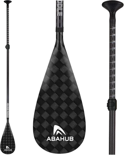 Miniatura 16 de Abahub Paletas de SUP de fibra de carbono, 1 sección de 3 secciones ajustables de 67 a 86 pulgadas, eje de fibra de carbono, remos ligeros para Eje
