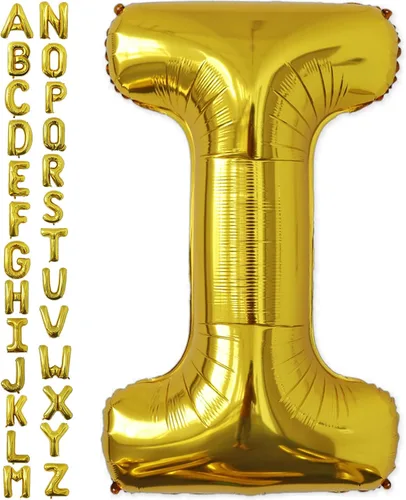 Miniatura 64 de VHUWE Globo dorado de 40 pulgadas con letra B, globos de helio de aluminio del alfabeto de Mylar de gran tamaño para fiesta de cumpleaños