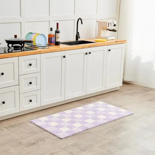 Miniatura 7 de CozeCube Alfombras de baño para baño antideslizantes, alfombra de baño de microfibra esponjosa absorbente lavable, alfombras de baño estéticas