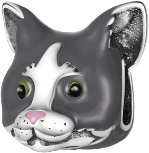 MULA Dijes de plata de ley 925 para pulseras y collares, lindos gatos, perros, elefantes, animales, familia, colgantes, joyas, regalos para mujeres
