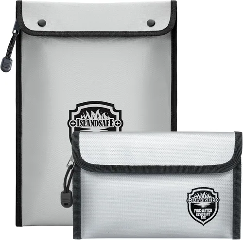 Bolsa de documentos ignífuga, bolsillo impermeable con cierre de cremallera, bolsa de almacenamiento para objetos de valor, archivo de documentos A4
