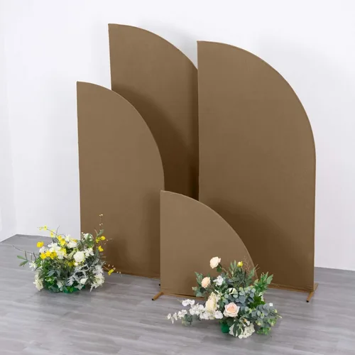 Miniatura 57 de Efavormart - Juego de 4 fundas de elastano beige para arco de media luna, fundas de telón de fondo Chiara de 2.5 pies a 7 pies para escenarios