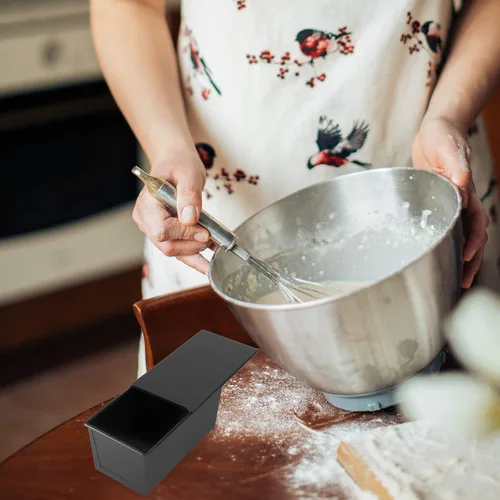 Miniatura 9 de DOITOOL Moldes de chocolate rectangular con tapa, antiadherente y horneado, molde de pan para tostadas de pan de acero inoxidable para pasteles