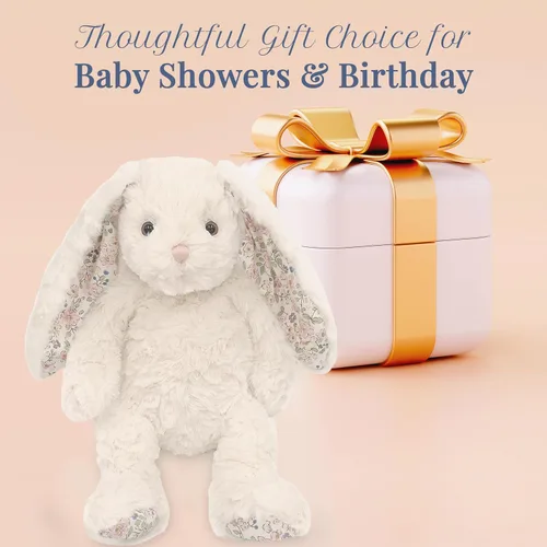 Miniatura 6 de MON AMI Juguete de peluche Faith The French Bunny Animal de peluche suave de 13 pulgadas Elegante decoración de guardería y compañero acogedor