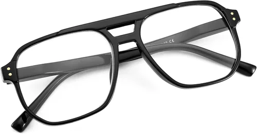 Miniatura 4 de FEISEDY Gafas de lectura retro estilo aviador, para mujeres y hombres, con bloqueo de luz azul, lentes de lectura, armazón de plástico ligero B0071