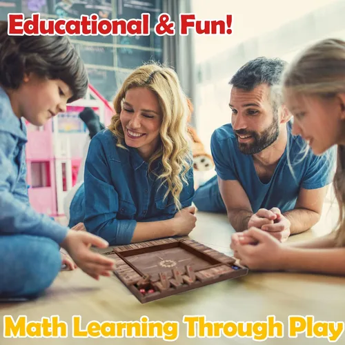 Miniatura 2 de Sterling Games - Juego de 12 pulgadas para 4 jugadores, juego de dados familiares con caja de 12 números, tablero de madera grande con temática