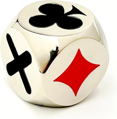 Miniatura 2 de Luck Lab Premium Euchre Trump Marcador, color plateado Euchre, Pinochle & Bridge Indicator, Large Suit Symbols, Heavy Metal Construction, Velvet