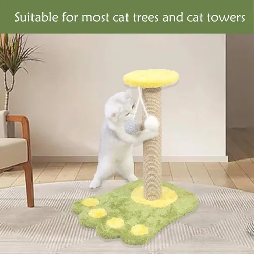 Miniatura 4 de 4 piezas de repuesto de poste rascador de gato para interiores de 15.7 x 3.1 pulgadas, piezas de repuesto de árbol de gato, sisal natural, poste