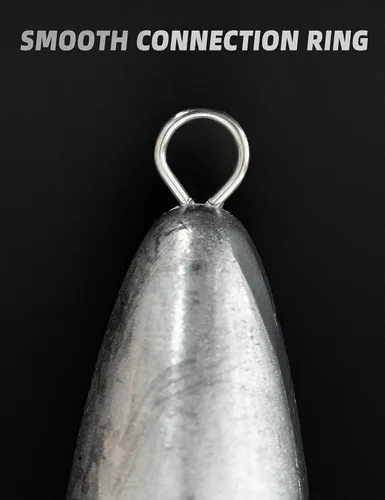 Miniatura 4 de BLUEWING Torpedo Plomada de Alambre Peso de Pesca para Agua Salada Plomo Bala Anillo Doble 2oz-48oz