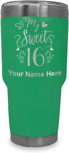 Miniatura 22 de LaserGram Taza aislada al vacío de 20 onzas, My Sweet 16, grabado personalizado incluido (gris)
