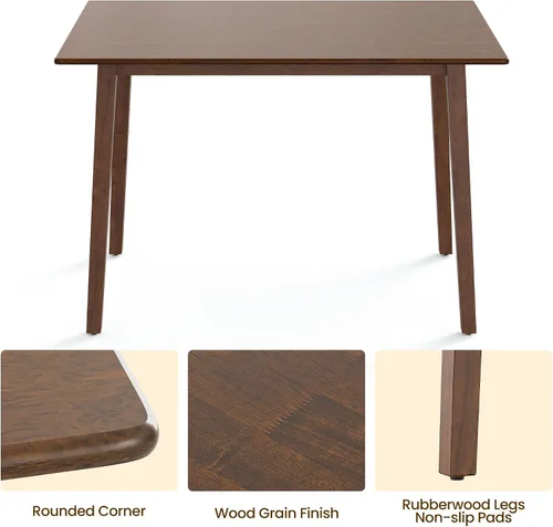 Miniatura 6 de FansaFurn Mesa de comedor rectangular de granja para 2-4 personas, mesa de cocina pequeña de madera maciza, mesa de comedor moderna para comedor