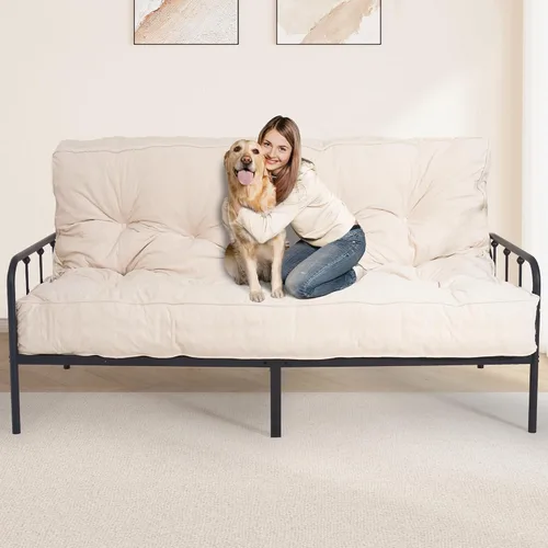 Miniatura 9 de Colchón futón de 8 pulgadas, tamaño Queen, 60 x 80 pulgadas, sofá cama de futón grueso para adultos, colchón futón de terciopelo relleno de espuma