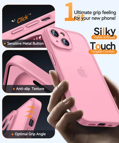 Miniatura 4 de CANSHN Funda mejorada para iPhone 15 [protección completa de la cámara] [mate translúcido] Funda protectora a prueba de golpes para iPhone 15 de 6.1