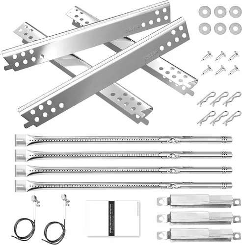 Hisencn Kit de piezas de parrilla de acero inoxidable SUS304 para Charbroil Advantage Series 4 quemadores 463344015 463240015 463432215 463343015
