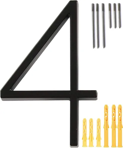 Miniatura 20 de Número de casa flotante de 5'', números de casa modernos - aleación de zinc, número de dirección de casa con exquisito proceso de dibujo - dorado
