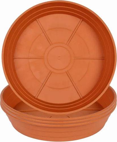 Miniatura 7 de Plato para macetas de 10 a 25 pulgadas, bandejas de riego extra profundas para macetas, bandeja de drenaje pesada para interiores sin agujeros, 4
