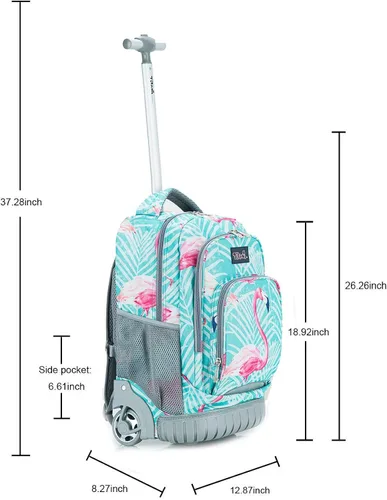 Miniatura 7 de Tilami Mochila con ruedas para niños y niñas de 18 pulgadas Computadora portátil