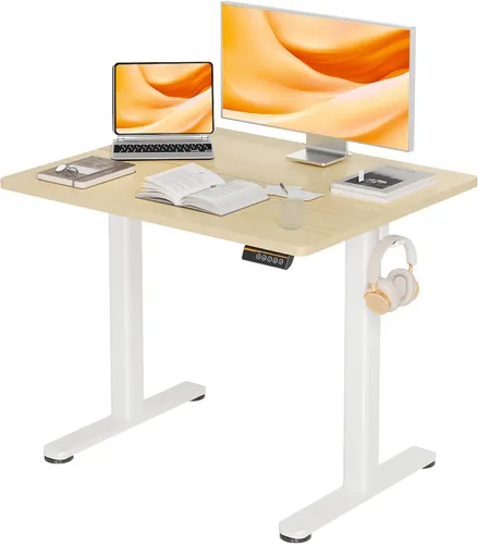 Miniatura 26 de Claiks Escritorio Eléctrico de Pie, Escritorio Ajustable de Altura para Pararse, Escritorio de Oficina en Casa de 48x24 Pulgadas con Tablero