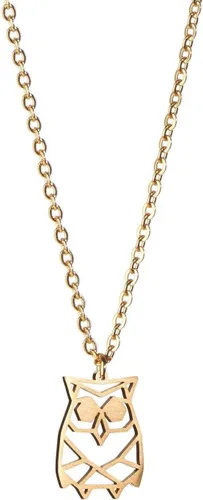 La Menagerie Joyería de origami de oro y collar geométrico de oro Collar de oro chapado en 18 quilates y collares de búho para mujer Collar de