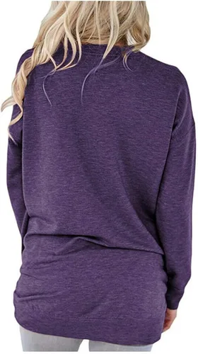 Miniatura 4 de onlypuff Sudaderas tipo túnica con estampado de bolsillo para mujer