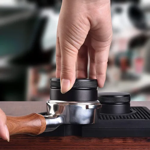 Miniatura 6 de Santo Herramienta de distribución/nivelador de espresso de 2.283 in, distribuidor de palma ajustable con 3 pendientes anguladas, compatible