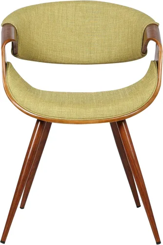 Miniatura 4 de Armen Living Silla de comedor de mediados de siglo estilo mariposa con acabado en nogal y tela verde Tela verde/nogal