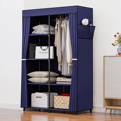 Miniatura 2 de SORCEDAS Portable Closet Wardrobe Organizer Storage with Cover Non-Woben Fabric Portable Wardrobe Closet for Hanging Clothes Racks Shelving 33 Inch