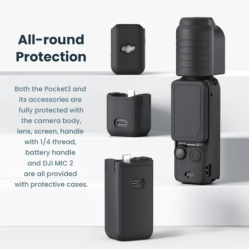 Miniatura 4 de Funda protectora de silicona para DJI Osmo Pocket 3 Funda de silicona Funda protectora Handheld Gimbal Action Camera Accesorios (negro)