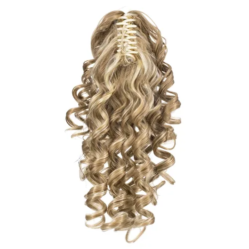 Miniatura 3 de SWACC 12-Pulgadas Extensiones de Cola de Caballo Cortas con Rizos de Tornillo y Pinza de Gancho Extensiones de Cabello Sintético con Cordón