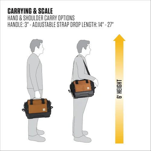 Miniatura 8 de Carhartt Bolsa de herramientas para hombre con correas de hombro ajustables, duradera, resistente al agua, organizador de herramientas mediano