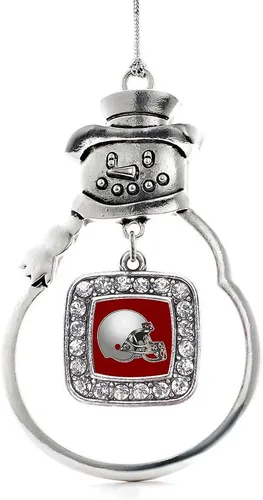 Miniatura 91 de Inspired Silver - Adorno de rodillo de reina - Adorno cuadrado de plata con muñeco de nieve con joyas de circonita cúbica