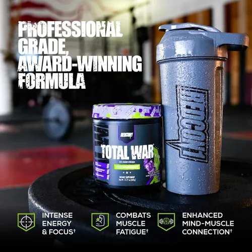 Miniatura 4 de REDCON1 Total War Pre Workout, Dulzura de Arcoíris, L Citrullina, Ácido Málico, Extracto de Hoja de Té Verde para Aumentar la Energía Pre