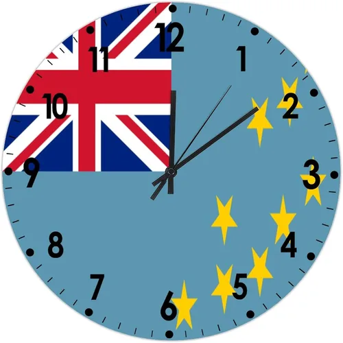 Miniatura 9 de Cheyan Reloj de pared con bandera de Canadá de 12 pulgadas, silencioso, sin tictac, de PVC, funciona con pilas, reloj redondo decorativo, regalo