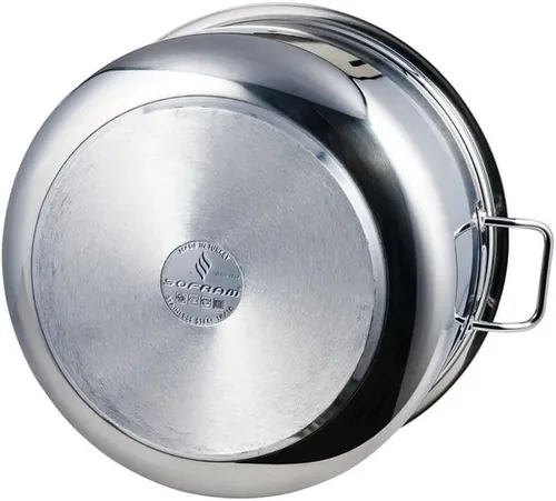 Miniatura 8 de Olla profunda de acero inoxidable con tapa de vidrio, olla de sopa para cacerola profunda, adecuada para estufa de inducción