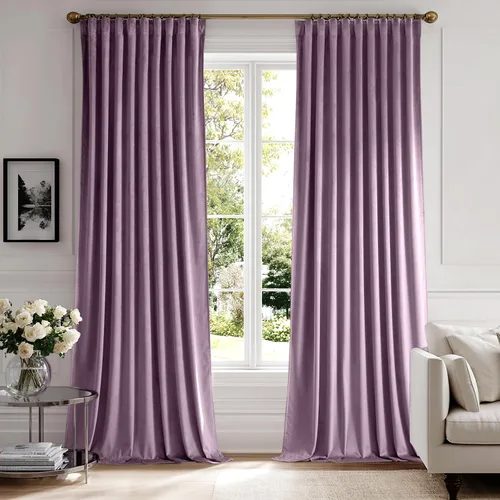 Miniatura 7 de MIULEE Cortinas de Terciopelo Negro de 84 Pulgadas de Largo 2 Paneles - Cortinas de Ventana con Pliegues Pinzados de Lujo que Oscurecen