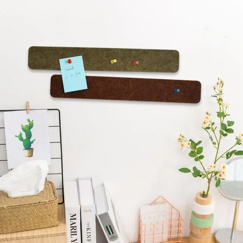 Miniatura 5 de Vuzvuv 8 tiras para tablón de anuncios con 50 chinchetas y 10 clips de madera, tablero de corcho autoadhesivo para pared, tablero de fieltro
