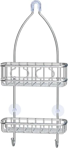 Simple Houseware Organizador Colgante de Acero Inoxidable para Baño con Estante para Cabezal de Ducha (24 x 10.2 x 4.2 pulgadas)