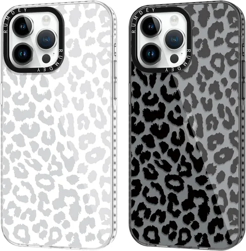 Miniatura 64 de Pack de 2 Fundas con Estampado de Guepardo para Apple iPhone 13 / iPhone 14 de 6.1 Pulgadas, Funda Transparente Linda Coquette con Patrones