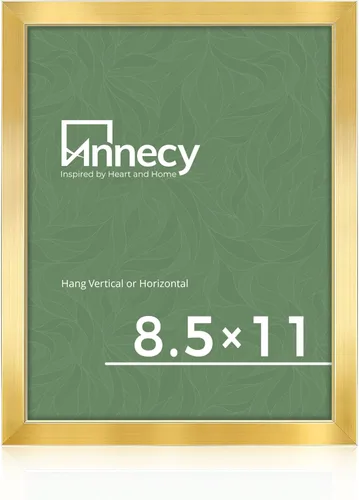 Miniatura 44 de Annecy Portarretratos dorado de 12 x 18 pulgadas (paquete de 1), marco de 12 x 18 pulgadas para decoración de pared, estilo clásico dorado