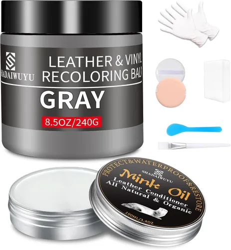 Miniatura 18 de Bálsamo restaurador de color para cuero, 8.5 onzas, kit reparador para muebles e interiores de autos, pintura para cuero ideal para arañazos, cuero