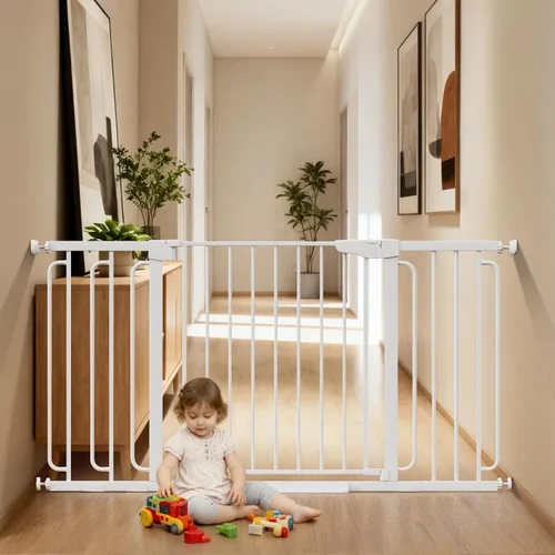 Miniatura 29 de Cumbor Puerta de bebé extra alta de 36 pulgadas para escaleras, puerta para perros de 29.7-40.6 pulgadas de ancho para puertas, puertas de mascotas