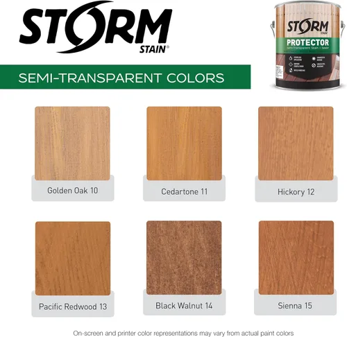 Miniatura 5 de Storm System Protector - Hickory, 1 galón, protege la madera exterior del agua y los rayos UV, revestimiento, tinte y sellador para cercas