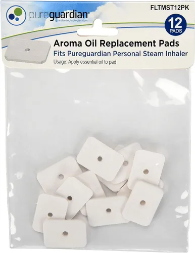 PureGuardian FLTMST12PK Almohadillas de repuesto de aceite esencial para uso con inhalador de niebla y purificadores de aire enchufables, paquete de