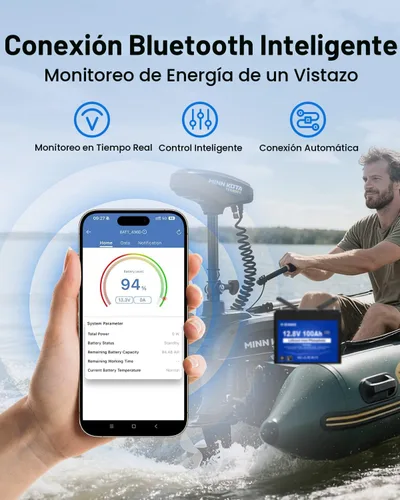 Miniatura 2 de DC HOUSE Batería de litio de motor de arrastre LiFePO4 de 12 V 100 Ah, grupo 24, Bluetooth y corte de baja temperatura, hasta 15000 ciclos, 100 A