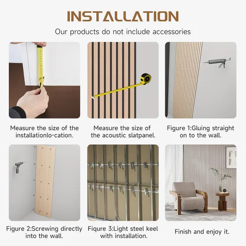 Miniatura 3 de POHARE Paneles de pared de listones de madera, paquete de 2 paneles decorativos de madera de 8 x 1 pie para pared, elegantes paneles de pared