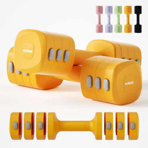 Miniatura 10 de Lightweight Adjustable Dumbbell Kettlebell Set - 4 in 1 Free Weight Set with Kettlebell Grip Converter, Each 2.2 3.3 4.4 5.5lb Quick Change