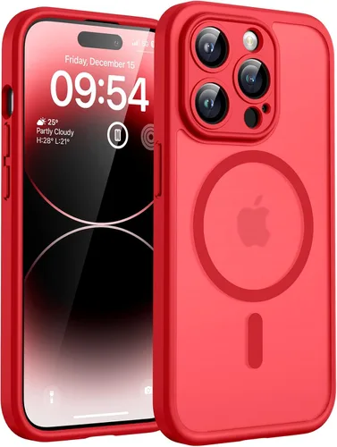 Miniatura 95 de TOCOL Funda magnética 3 en 1 para iPhone 14 Pro, mejorada [protección completa de cámara] con 2 protectores de pantalla, funda de grado militar Azul